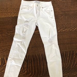 Just Black ripped white jeans